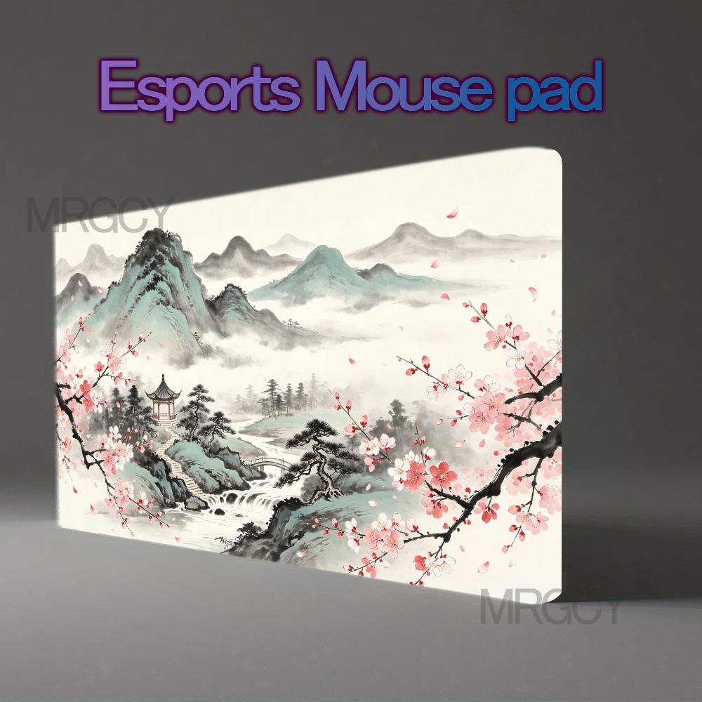 Pc Gaming Pink - Pink Sakura & Mountain mouse pad