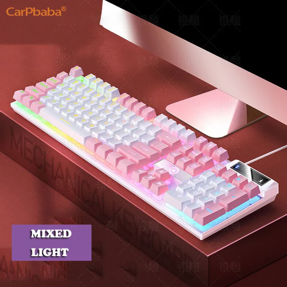 Pc Gaming Pink - Carpbaba K500 104 Key USB Wired