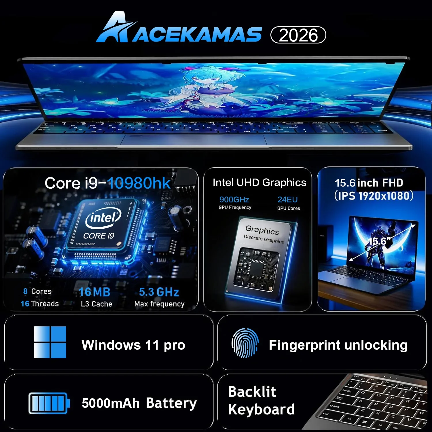 15.6inch Potrable Laptop Intel - Pc Gaming Intel review and price